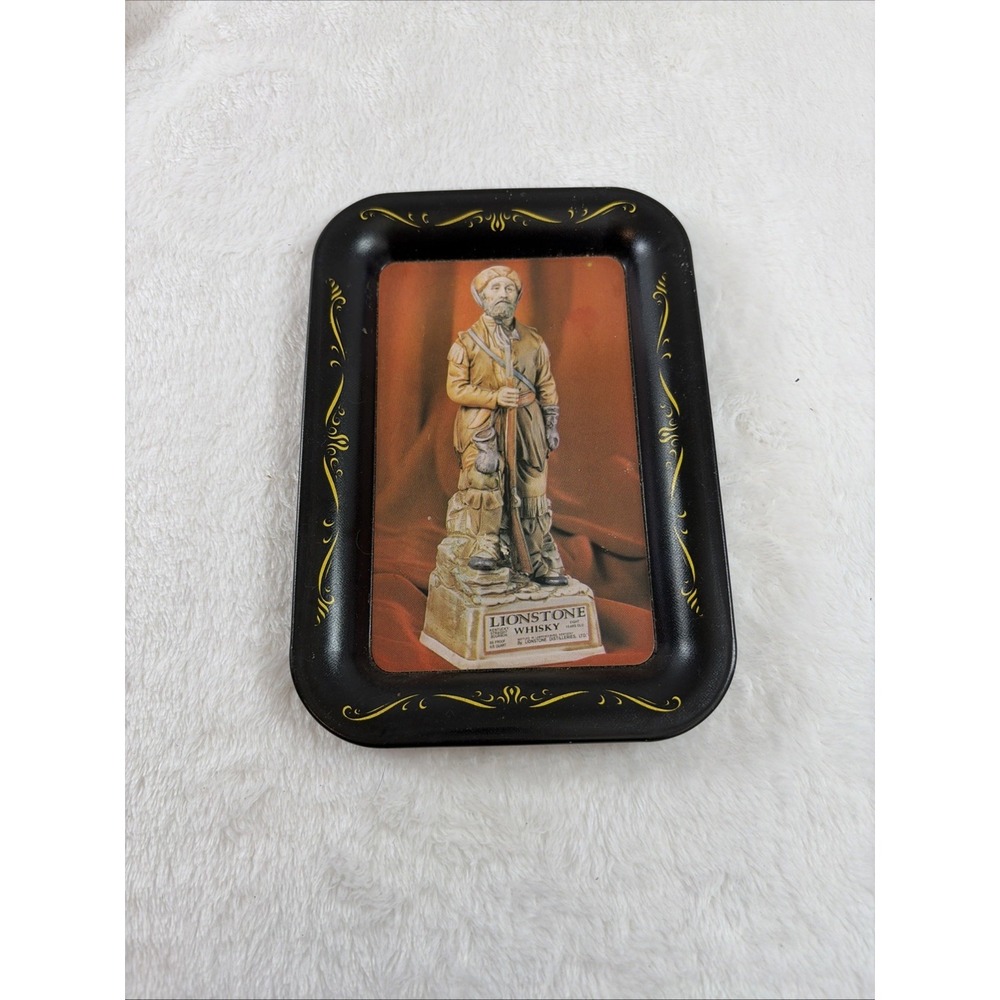 Vintage 1969 Lionstone Whisky Change Tray Ohio Art Co Bryan O Tin Litho 4.5×6.5